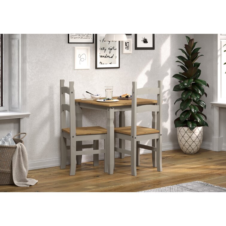 Grey and pine discount dining table and chairs